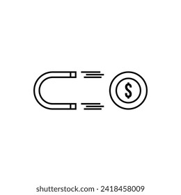 Attract money icon vector design outline
