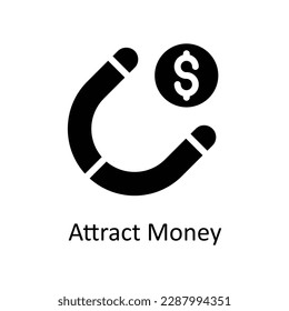 Attract Money Vector   solid Icons. Simple stock illustration stock