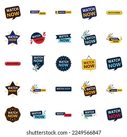 Attract More Customers with Our Pack of 25 Watch Now Banners