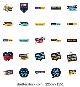 Attract More Customers with Our Pack of 25 Watch Now Banners