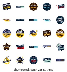 Attract More Customers with Our Pack of 25 Watch Now Banners