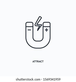 attract outline icon. Simple linear element illustration. Isolated line attract icon on white background. Thin stroke sign can be used for web, mobile and UI.