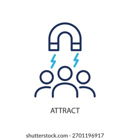 Attract thin line icons. Original vector illustration.