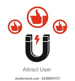 Attract User vector icon concept design