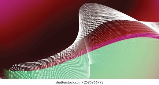 Attract white Line Movement, Abstract Wave Line, Light Technology Background, Copy Space.