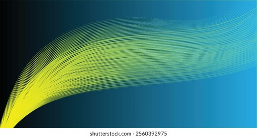 Attract yellow Line Movement, Abstract Wave Line, yellow Technology Background, Copy Space