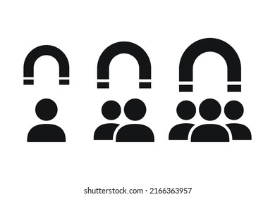 Icono de atraer clientes. Ilustración del vector