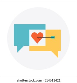 Attracting customers, chat theme, flat style, colorful, vector icon for info graphics, websites, mobile and print media.
