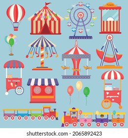 Attraction. Amusement park. Vector clipart.