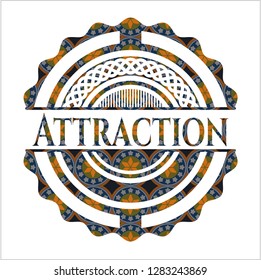 Attraction arabesque emblem background. arabic decoration.