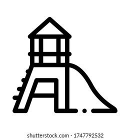 attraction children slide icon vector. attraction children slide sign. isolated contour symbol illustration