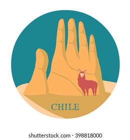 Attraction to Chile. Hand in the Andes