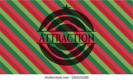 Attraction christmas colors emblem.