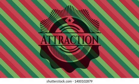 Attraction christmas emblem background. Vector Illustration. Detailed.