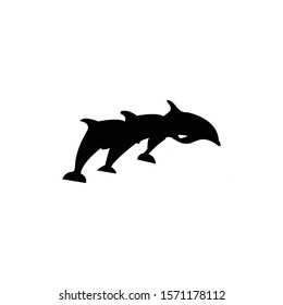 attraction dolphins silhouette vector illustrator