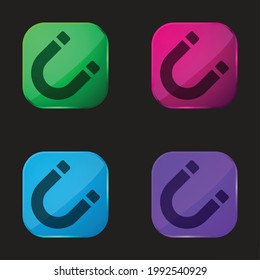 Attraction four color glass button icon
