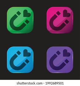 Attraction four color glass button icon