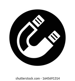 Attraction icon, Black Magnetic vector, magnet
