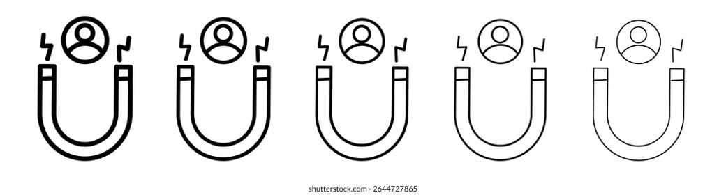 Icono de atracción ilustración plana conjunto logo