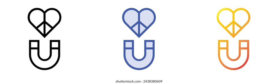 icono de atracción. Diseño de estilo de relleno lineal, azul y degradado aislado sobre fondo blanco