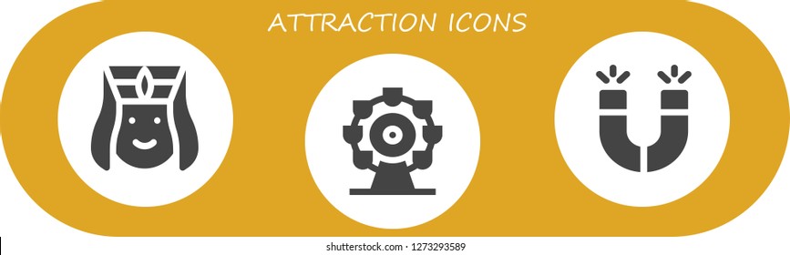  attraction icon set. 3 filled attraction icons. Simple modern icons about  - Armenian, Ferris wheel, Magnets