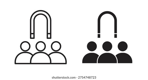 Attraction icon in a simple, black and white style.