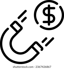 attraction line icon illustration vector