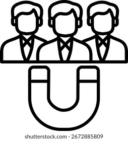 Línea de atracción Vector Icon Design