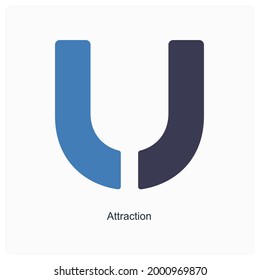 Concepto de iconos de atracción o de imán