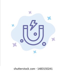 Attraction, Magnet, Science Blue Icon on Abstract Cloud Background