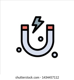 Attraction, Magnet, Science  Flat Color Icon. Vector icon banner Template