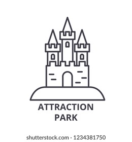 Attraction park line icon concept. Attraction park vector linear illustration, symbol, sign