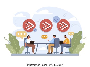 Attraction of potential customers. Marketing strategy for business developing and growing profit. Effect of online advertising and pr compamy. Flat vector illustration
