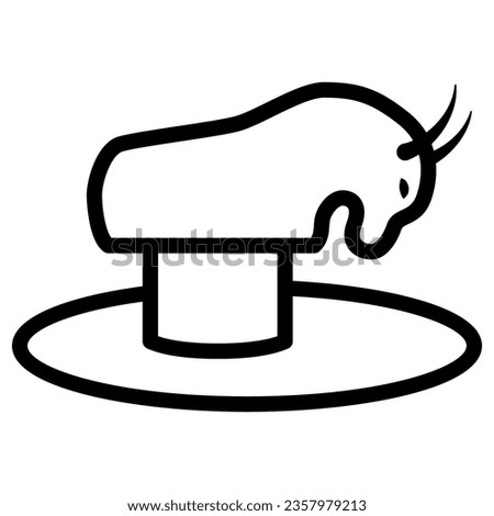 Attraction Rodeo line icon, The rides concept, mechanical bull with saddle sign on white background, amusement park bull icon in outline style for mobile and web design. Vector graphics