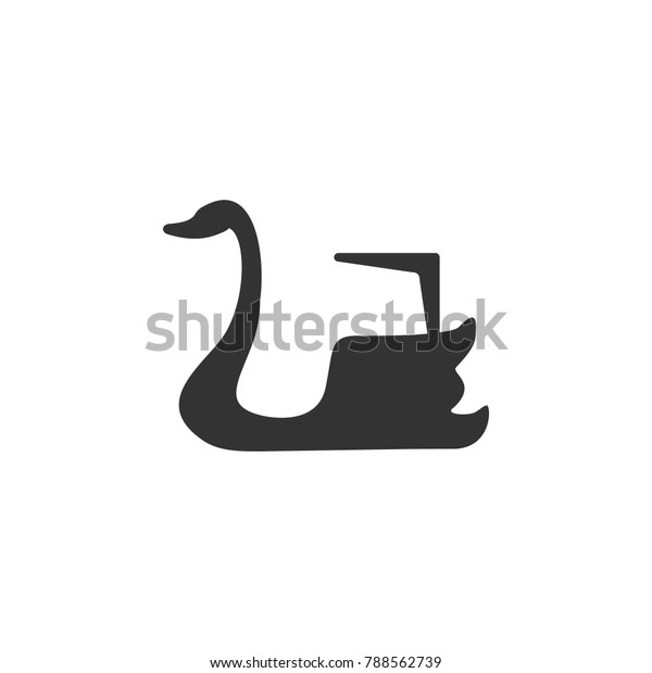 attraction swan on the water icon. Amusement\
park element icon. Premium quality graphic design. Signs, outline\
symbols collection icon for websites, web design, mobile app on\
white background