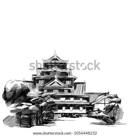 attraction Tokyo Imperial Palace-style quick sloppy drawing