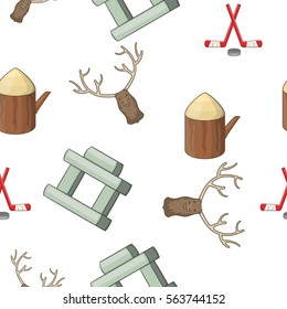 Attractions of Canada pattern. Cartoon illustration of attractions of Canada vector pattern for web