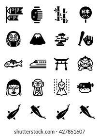 The Attractions of Japan Vector Icon Set