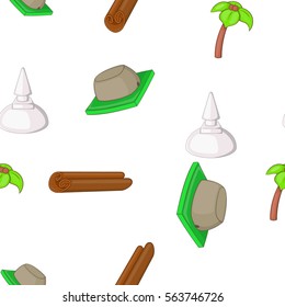 Attractions of Sri Lanka pattern. Cartoon illustration of attractions of Sri Lanka vector pattern for web
