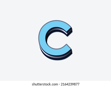 Attractive 3d letter C vector