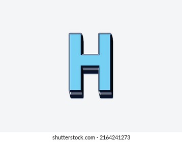 Attractive 3d letter H vector