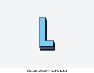 Attractive 3d letter L vector