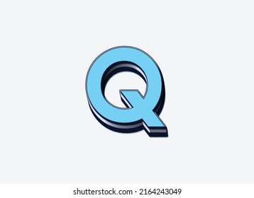 Attractive 3d letter Q vector