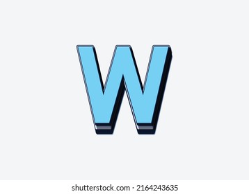 Attractive 3d Letter W Vector