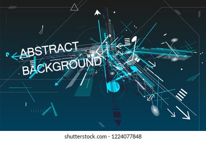 Attractive abstract background with dynamics lines. Modern colored poster. Vector Modern illustration in flat style. 