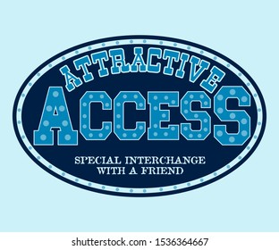 Attractive access special interchange with a freind,Graphic design print t-shirt,vector