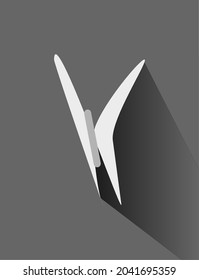 Attractive ahs and white color butterfiy , This image can use for icon and sign or symbol.