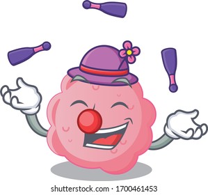 An attractive anaplasma phagocytophilum cartoon design style playing juggling