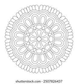 Attractive and artistic mandala design for coloring book, tattoo design, wall art, simple mandala art, Design for a wallpaper Paint shirt and tile Sticker Design, vector file