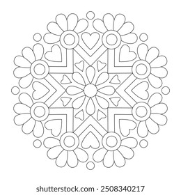 Attractive and artistic mandala design for coloring book, tattoo design, wall art, simple mandala art, Design for a wallpaper Paint shirt and tile Sticker Design, vector file